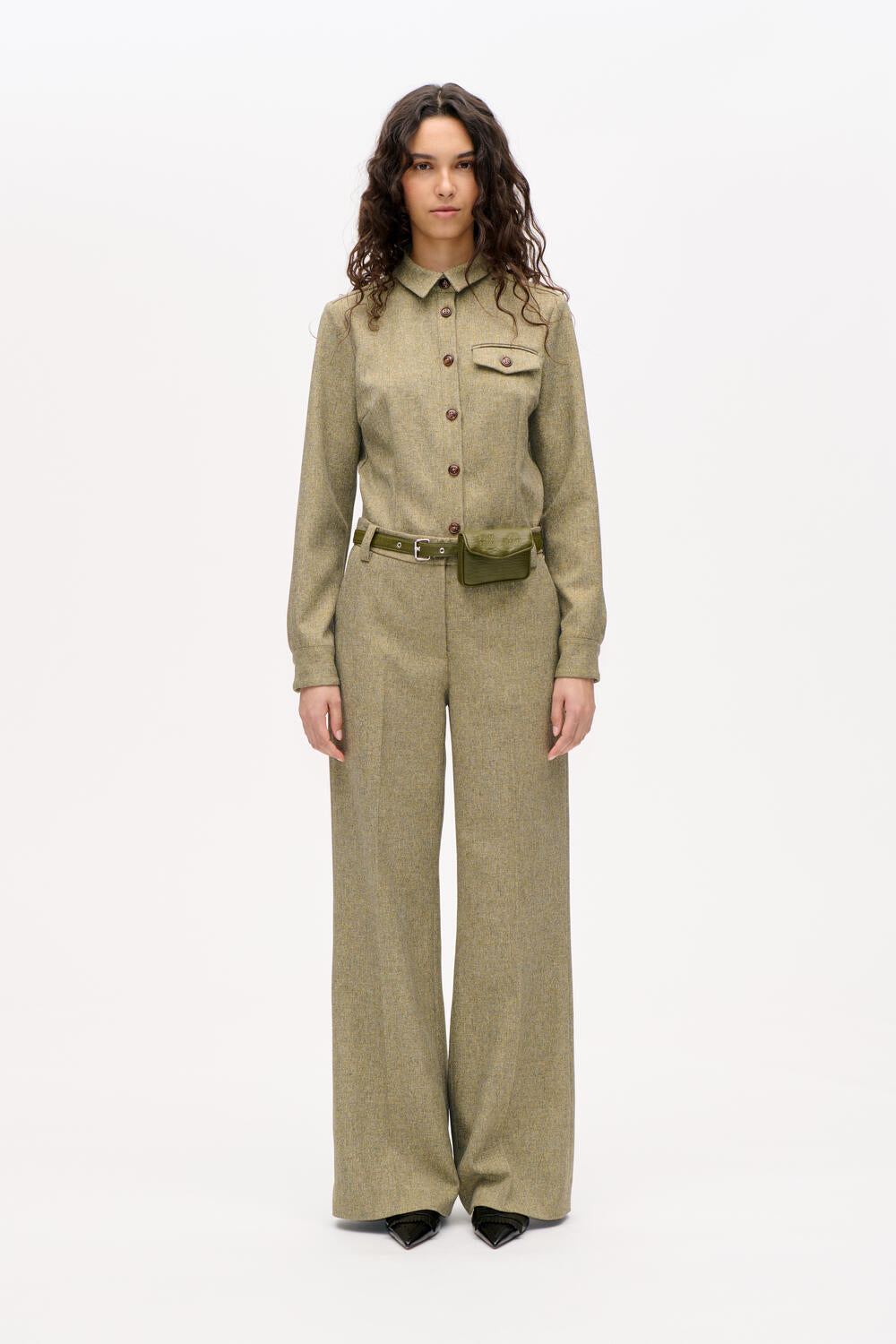 Nile bukser - Straw Yellow Tweed